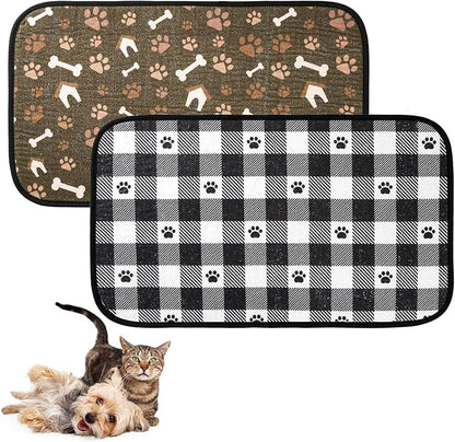 Dog Food Mats, Pet Bowl Mats, Super Absorbent and Dry, Prevents Spills by Wipela