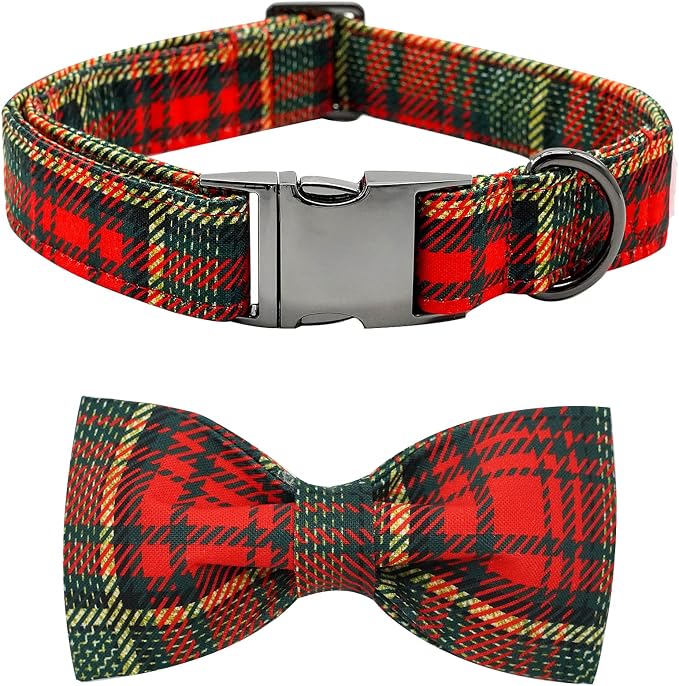 Dog Collar - Thanksgiving Turkey Dog Collar Bowtie Gift Soft Bow Adjustable by BoboRainbow