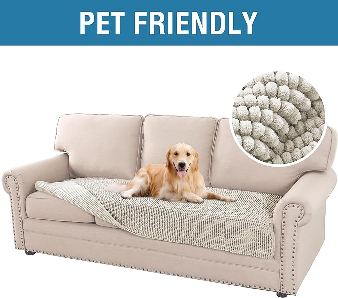 H.VERSAILTEX Plush Chenille Dog Bed Cover Thick Soft Sofa Cover - Image 3