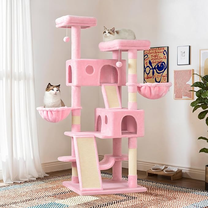 SHA CERLIN 65in Larger Cat Tree Tower Condo by SHACERLIN