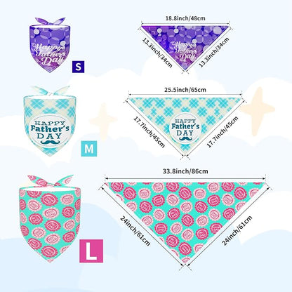 30 Pack Fathers Day Dog Bandanas Bulk - Image 2