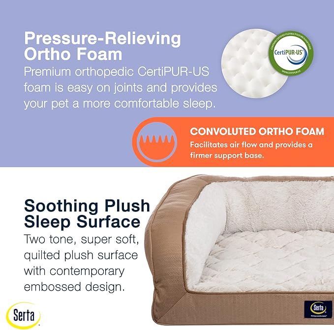 Serta Orthopedic Quilted Couch Dog Bed - Image 4