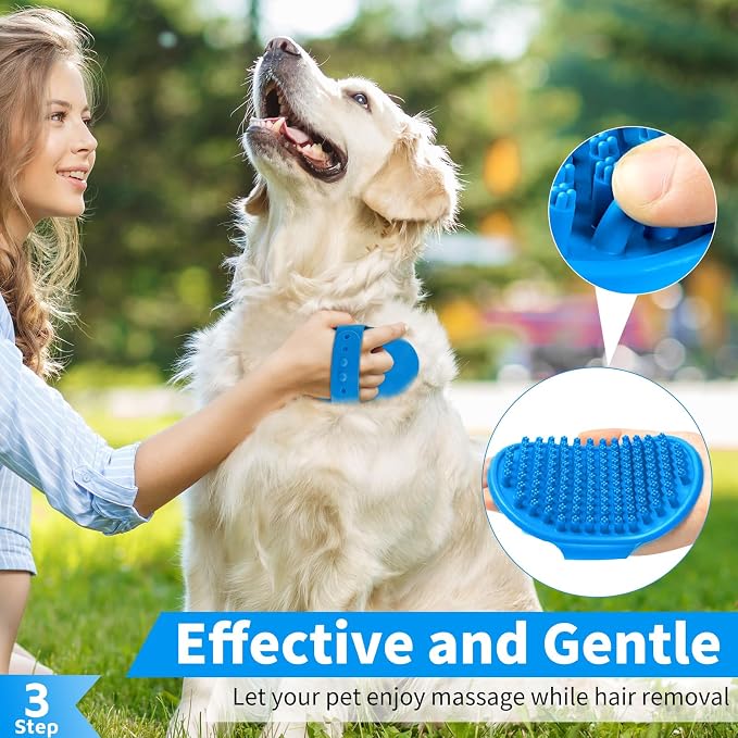 Comotech 6PCS Dog Bath Brush & Dog Toothbrush | Adjustable Handle Shampoo Brush - Image 4