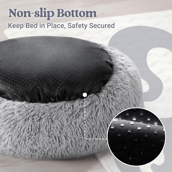 rabbitgoo Cat Beds for Indoor, 20 inches Machine Washable, Fluffy Round Pet Bed - Image 7