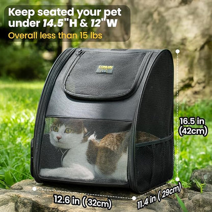 Cat Backpack Carrier for Small Dogs and Cats Fit Up to 15 Lbs, Small Dog - Image 2