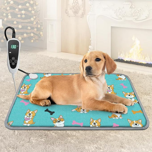 Cat Heating Pad, 22x18 in Heated Cat Bed, Adjustable Thermostat+Constant On by Afullrangeofservicesforyourpet
