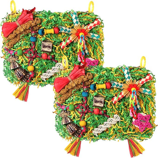 Bird Toys Parakeet Toys, Large-Sized Parrot Foraging & Shredding Cage Hanging by YIXUND