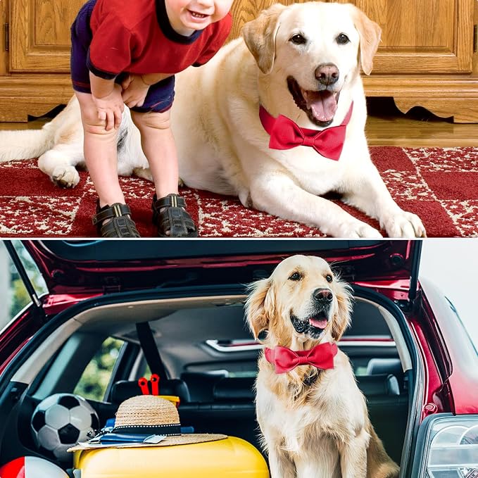 Segarty Dog Bowties for Extra Large Dogs Neck Girth 16.5-21.3in, Adjustable Red - Image 4