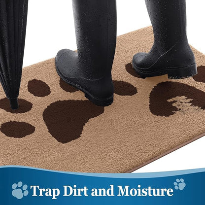 Buganda Dog Door Mat for Muddy Paws, Absorbent Dirt Trapper Washable Indoor - Image 3