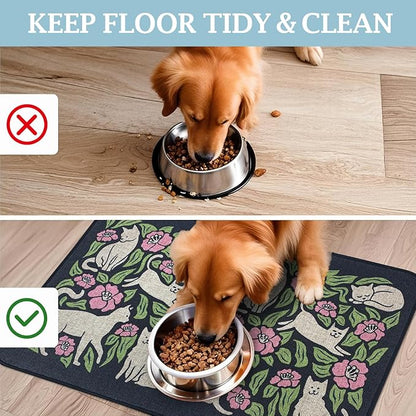 SHIYUE Dog Food Mats for Floors, Absorbent Cat Bowl for Food and Water - Image 4