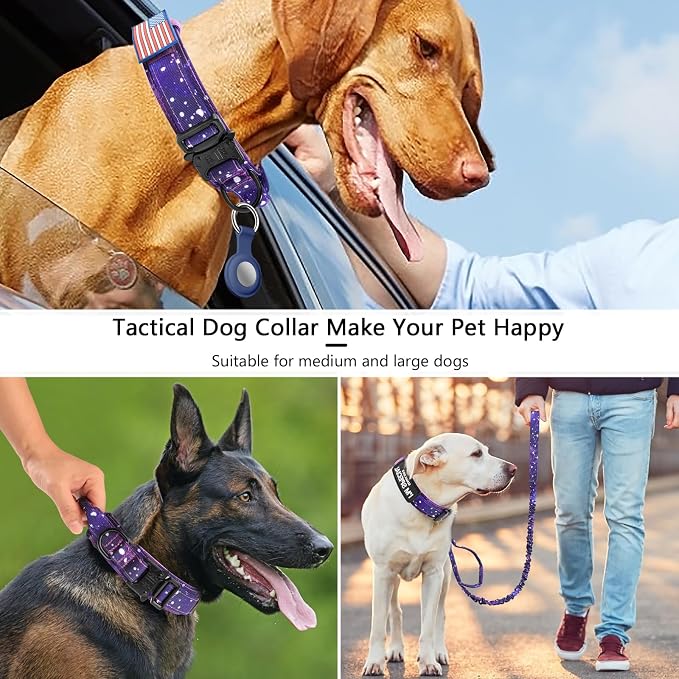DAGANXI Tactical Dog Collar, Adjustable Military Training Nylon Dog Collar - Image 4