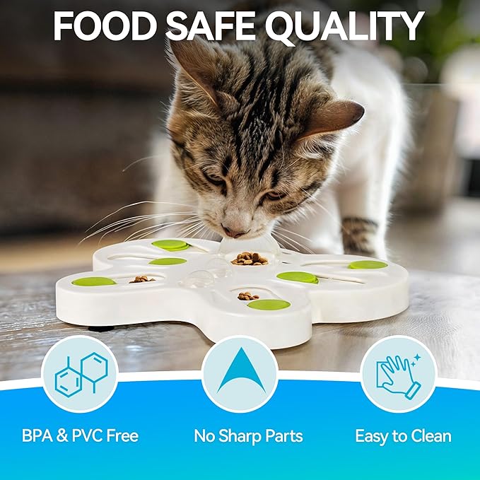 ALL FOR PAWS Interactive Cat Puzzle Feeder – Butterfly Shape Slow Feeder & - Image 6