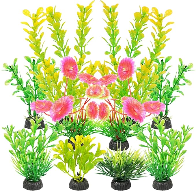 AQUANEAT Artificial Fish Tank Plants, Plastic Aquarium Decorations by Aquaneat