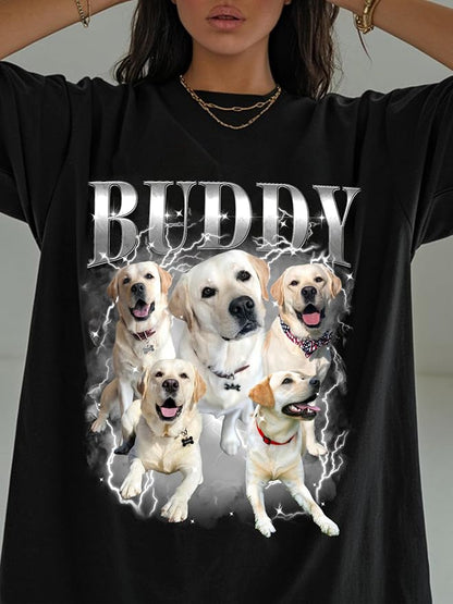 Custom Bootleg Rap Tee, Personalized Girlfriend Vintage Graphic T-Shirt - Image 3