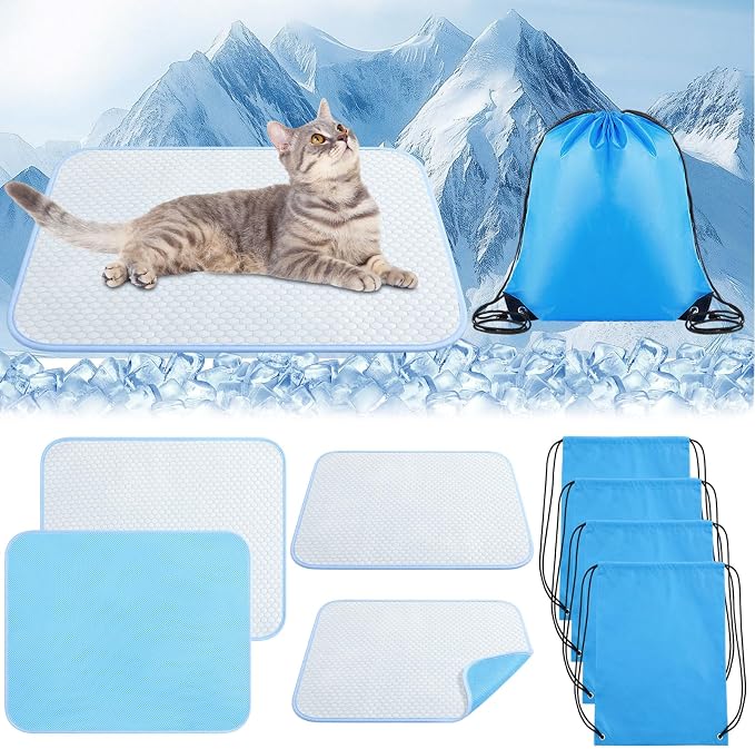 Chunful 4 Pack Pet Cooling Mat 18 x 14 Inches Cooling Pads by Chunful
