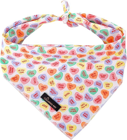 ARING PET Valentine's Dog Bandana-Cute Heart Pet Bandanas, Soft Scarf Cotton by ARINGPET