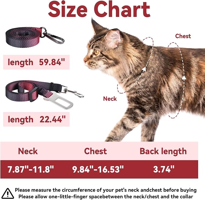 Cat Harness and Leash Set, 3-in-1 Escape Proof Adjustable, Comfortable Soft - Image 6