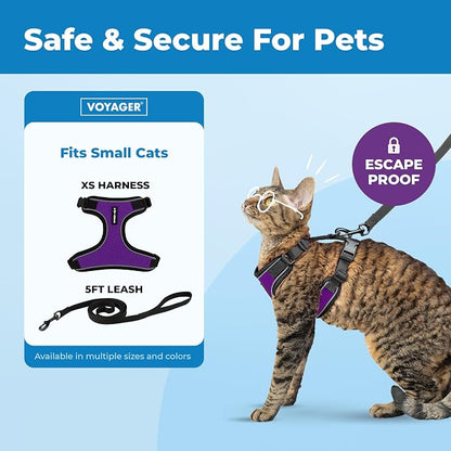 Voyager Escape-Proof Step-in Lock Cat Harness & 5ft Neoprene-Handle Leash Set - Image 2