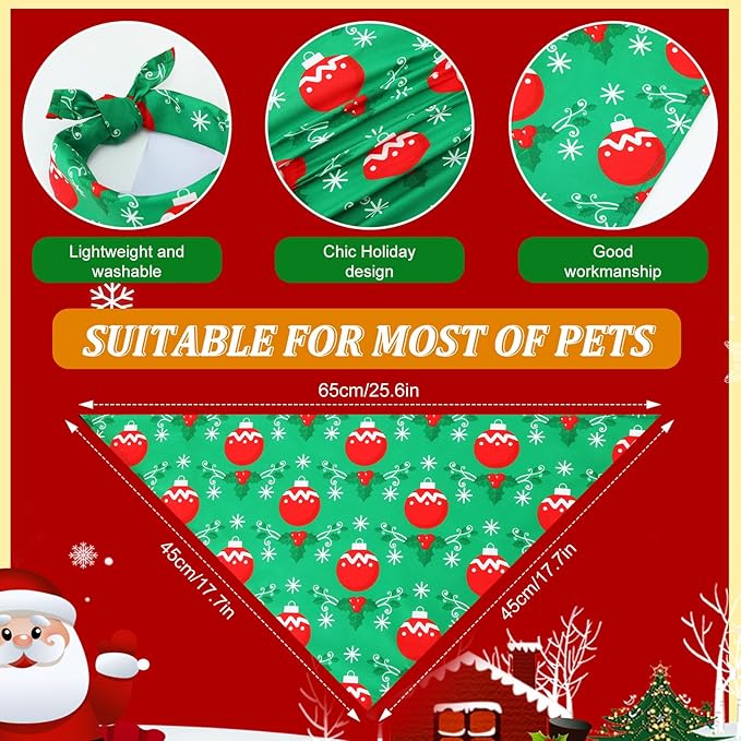 Abbylike 50 Pcs Christmas Dog Bandanas Bulk Xmas Bandanas - Image 3