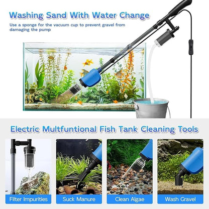 6-in-1 Electric Aquarium Gravel Cleaner, 530GPH Fish Tank Vacuum - Image 3