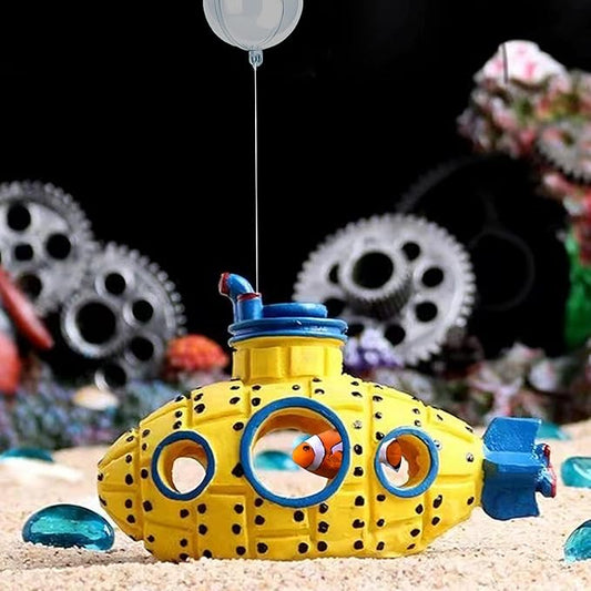 Floating Fish Tank Decoration, LittleCute Retro Submarine AquariumDecoration - Image 2