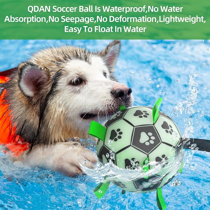 QDAN Glow in The Dark Dog Toys Soccer Ball - Image 6