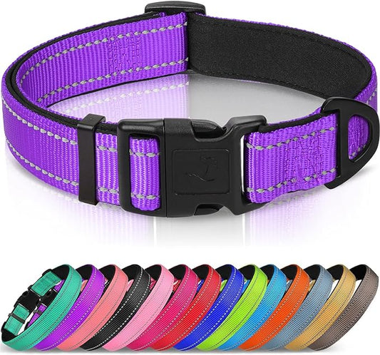 Joytale Reflective Dog Collar, Soft Neoprene Padded, Metal D-Ring, Nylon Pet by Joytale