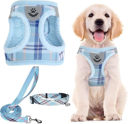 PUPTECK Adjustable Dog Harness Collar and Leash Set Step in No Pull Pet Harness by PUPTECK
