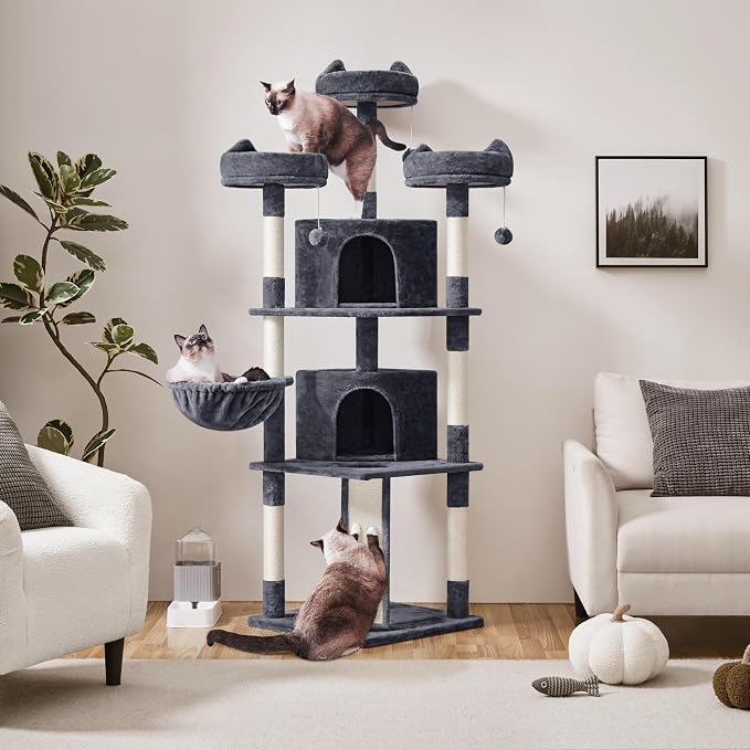 Yaheetech 76in Cat Tree Multi-Level Cat Tower - Image 3
