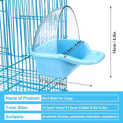 Bird Bath Box Hanging Birdbath Toy Parakeet Caged Bathing Tubs Parrot Bath Tub - Image 2