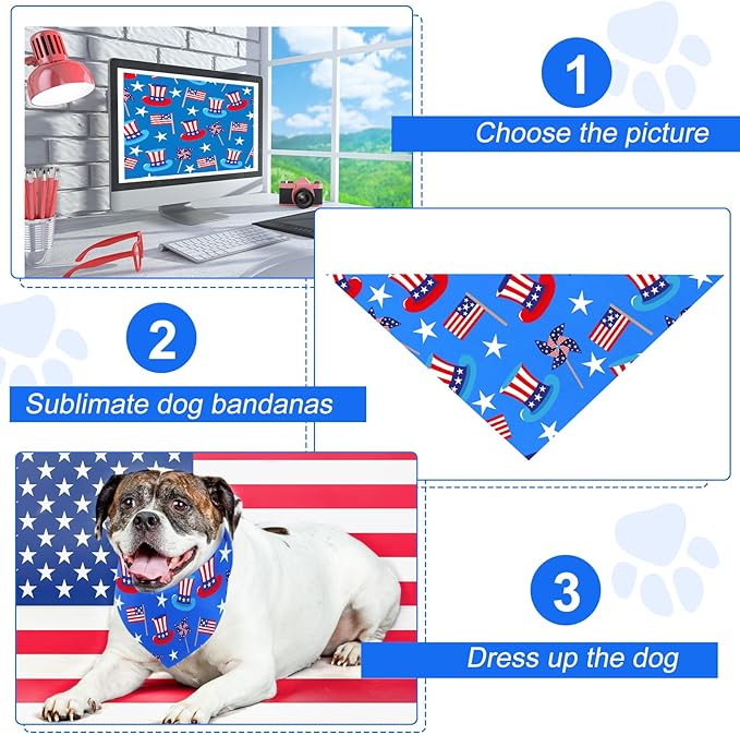 Abbylike 20 Pcs Sublimation Blank Dog Bandanas Plain Bandanas - Image 5