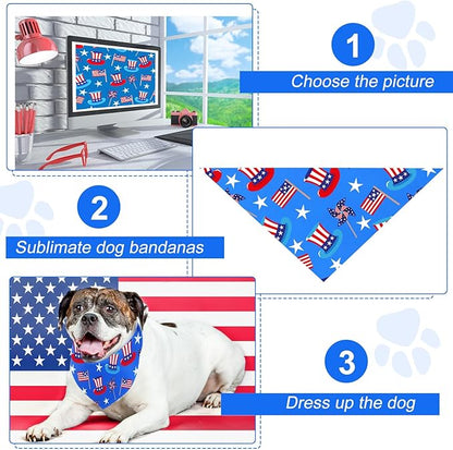 Abbylike 20 Pcs Sublimation Blank Dog Bandanas Plain Bandanas - Image 5