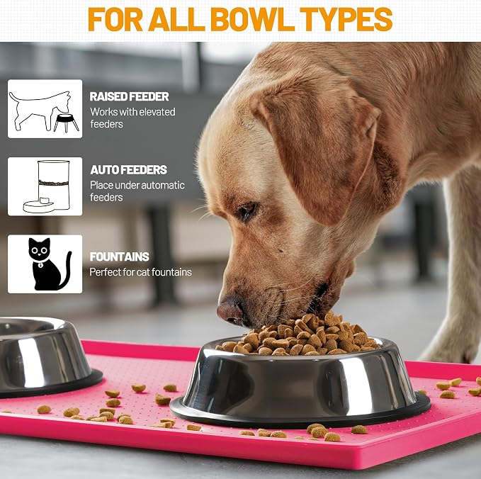 Hubulk Dog Feeding Mat, 100% Waterproof Food Grade Silicone Pet Food and Water - Image 6