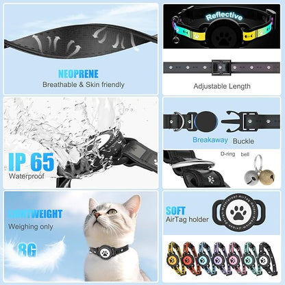 Airtag Cat Collar Breakaway, Reflective Cat Collar - Image 2