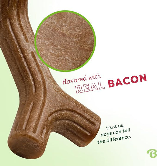 Benebone Bacon Stick Real Wood Durable Dog Chew Toy, Made in USA - Image 2