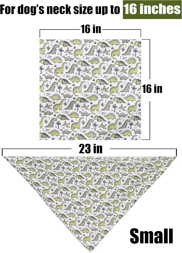 ARING PET Dinosaur Dog Bandanas, Summer Kerchief Triangle Bibs Scarf - Image 3