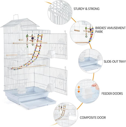 Yaheetech 39-inch Roof Top Medium Parakeet Bird Cages - Image 5