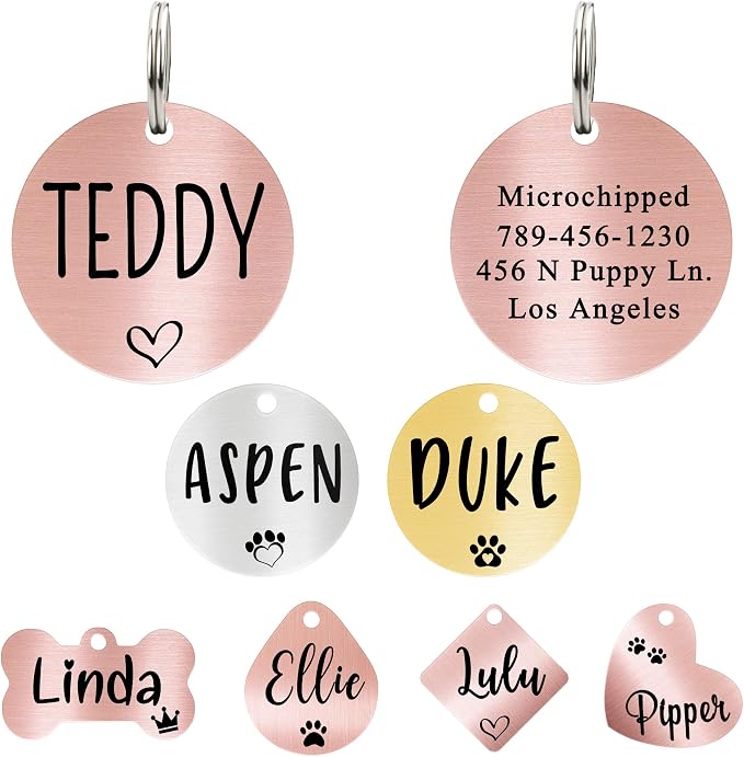 Ultra Joys Dog ID Tag, Custom Dog Tag Personalized Cat Tag, Pet ID Tag by UltraJoys