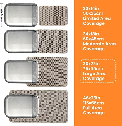 Extra Large Cat Litter Mat, 30x22 Inches Honeycomb Double Layer Cat Litter - Image 9