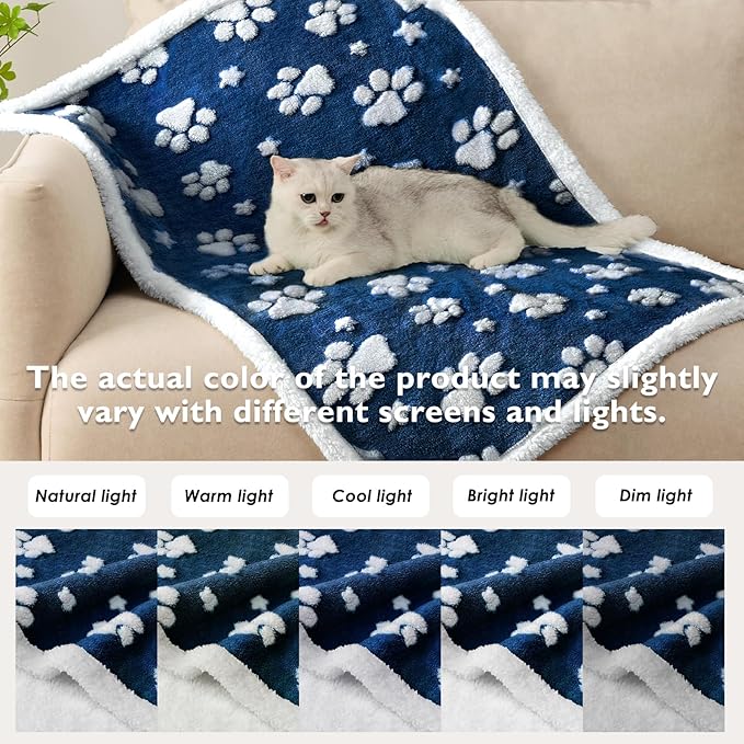 Waterproof Blanket for Dog Puppy Cat, Cute 3D Textured Paw Dog Blanket for Bed - Image 7