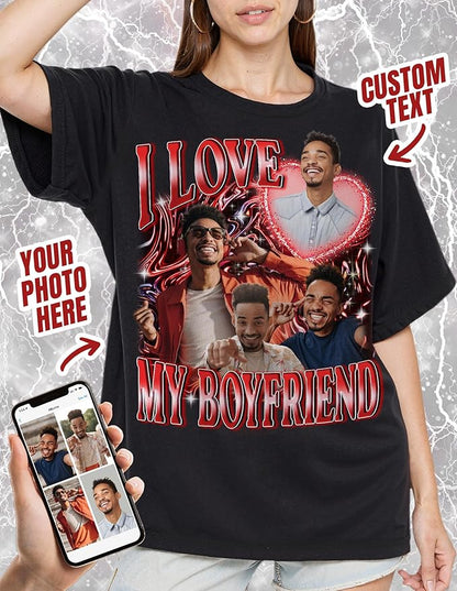 Custom Bootleg Rap Shirt with Photo Text, Vintage Custom Picture Shirt - Image 2