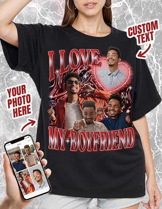 Custom Bootleg Rap Shirt with Photo Text, Vintage Custom Picture Shirt - Image 2