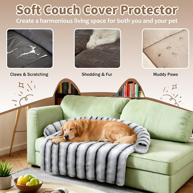 Large Dog Couch Bed, Fluffy Washable Couch Protector - Image 4