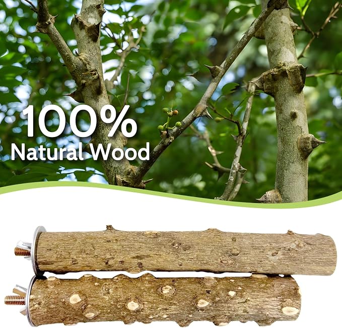 BNOSDM Natural Wood Bird Ladder Perch 6Pcs Parrot Stand Branches Climbing - Image 4