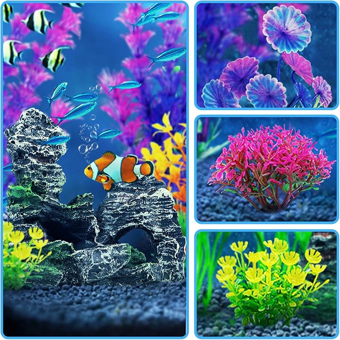 Fish Tank Accessories Aquarium Decorations Plants, Aquarium Decor Plastic Plants - Image 7
