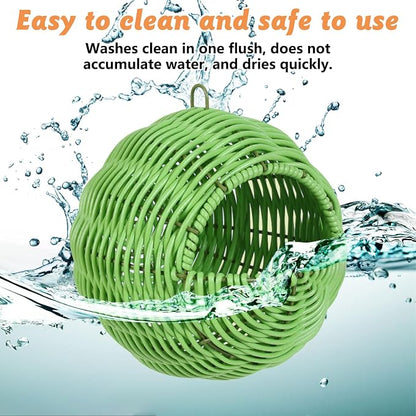 BNOSDM Rattan Parrot Nesting House Bird Nest Parakeet Hanging Swing Soft - Image 5