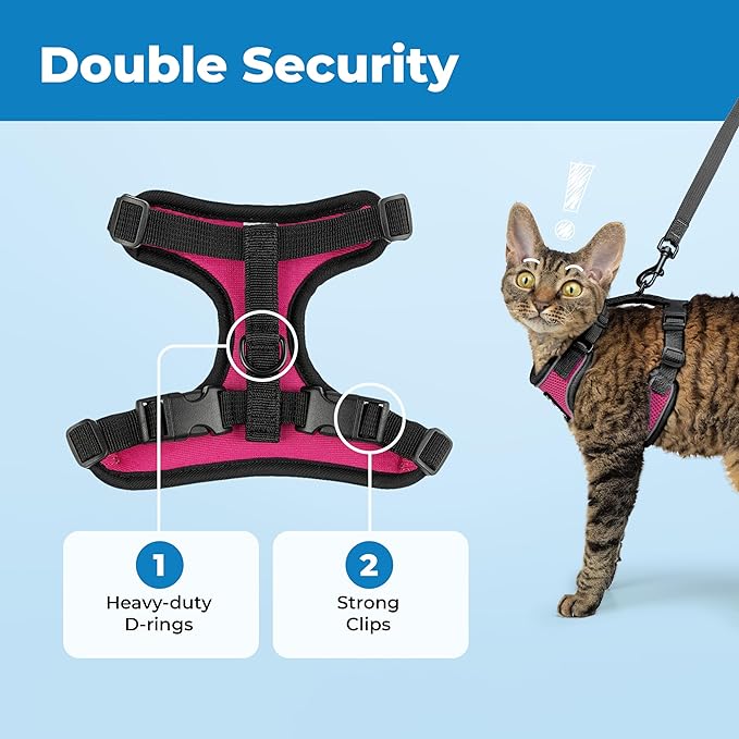 Voyager Escape-Proof Step-in Lock Cat Harness & 5ft Neoprene-Handle Leash Set - Image 5