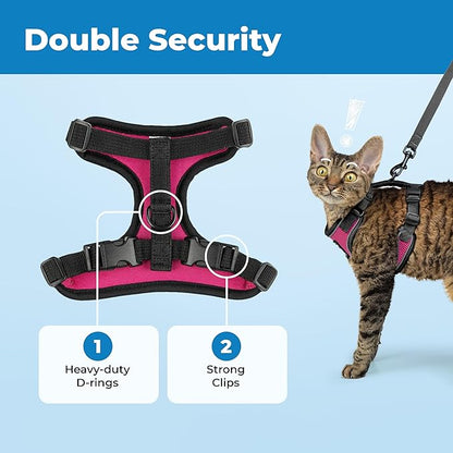 Voyager Escape-Proof Step-in Lock Cat Harness & 5ft Neoprene-Handle Leash Set - Image 5