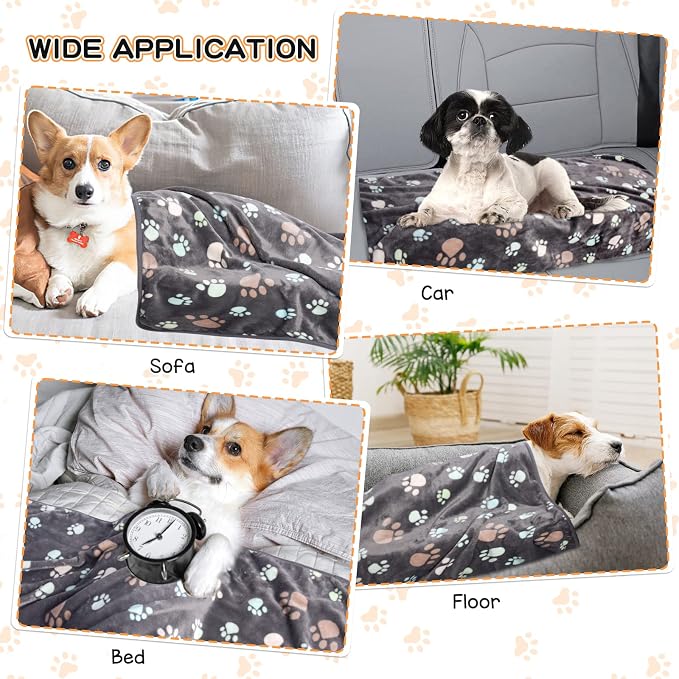 Rezutan Dog Blanket for Large Dogs, Upgraded 3 Pack Dog Cat Flannel Blankets - Image 3