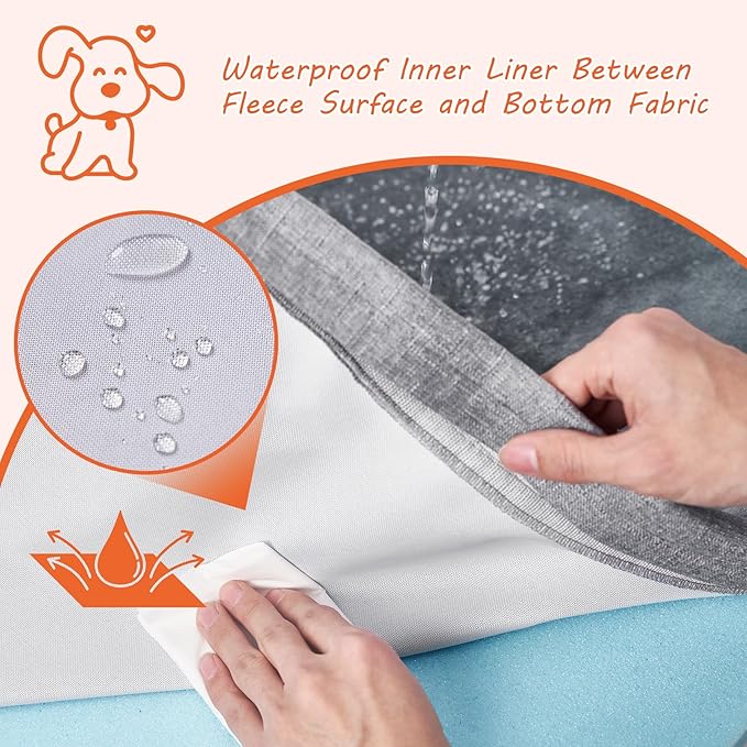 EHEYCIGA Waterproof Dog Bed Orthopedic 35"x23", Memory Foam Pet Bed - Image 4